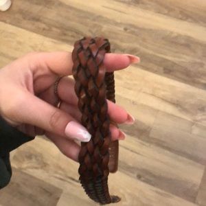 Triple braided leather belt